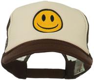 😊 fun and trendy smile face embroidered foam mesh back cap at e4hats.com логотип