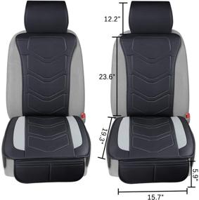 img 3 attached to 🚗 Ultimate Protection: Big Ant 2 Pack Car Seat Covers – Luxury Leather, Anti-Slip, Universal Fit (Black & Gray)