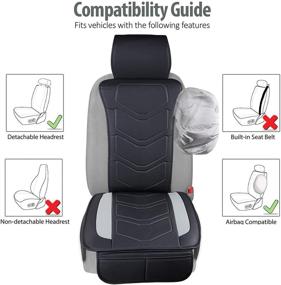 img 1 attached to 🚗 Ultimate Protection: Big Ant 2 Pack Car Seat Covers – Luxury Leather, Anti-Slip, Universal Fit (Black & Gray)