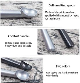 img 1 attached to 🍨 HANSGO Nonstick Ice Cream Scoop Set - 2PCS 7-inch Anti-Freeze Scooper, One-Piece Aluminum Design, Dishwasher Safe