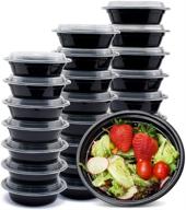 🍱 glotoch 50 pack 16 oz single compartment plastic round circular container food storage containers set with lids - best microwave, freezer & dishwasher safe eco-friendly, bpa-free, durable & stackable choice логотип