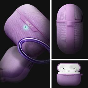 img 3 attached to 🎧 Чехол Spigen Urban Fit для Airpods Pro с карабином - фиолетовый текстиль | Стильная защита для ваших Airpods Pro