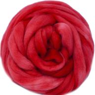 🧶 hand dyed soft bfl combed top wool roving for easy hand spinning – ideal for felting, weaving, wall hangings, and embellishments – artisanal craft fiber – 1 ounce – crimson logo