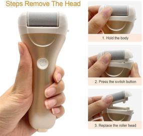 img 1 attached to ENERBRIDGE Electric Foot File: Rechargeable Callus Remover with 3 Roller Heads and LED Display