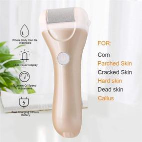 img 3 attached to ENERBRIDGE Electric Foot File: Rechargeable Callus Remover with 3 Roller Heads and LED Display