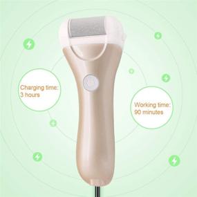 img 2 attached to ENERBRIDGE Electric Foot File: Rechargeable Callus Remover with 3 Roller Heads and LED Display