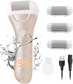 img 4 attached to ENERBRIDGE Electric Foot File: Rechargeable Callus Remover with 3 Roller Heads and LED Display