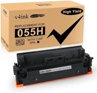 🖨️ [with chip] v4ink 1-pack compatible toner cartridge replacement for canon 055 055h high yield black toner - ideal for canon color imageclass mf741cdw, mf743cdw, mf740c, mf745cdw, mf746cdw, lbp660c, lbp664cdw printers logo