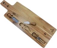 acacia cheese board knife large logo