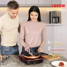 img 3 attached to 🔥 VIVOHOME Electric Portable Induction Cooktop – 120V, 1800W, 8 Preset Buttons, Sensor Touch Countertop Burner, 180-Min Countdown Timer, 0-24H Timing Start, Adjustable Temperature: 140 - 460℉