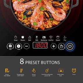 img 1 attached to 🔥 VIVOHOME Electric Portable Induction Cooktop – 120V, 1800W, 8 Preset Buttons, Sensor Touch Countertop Burner, 180-Min Countdown Timer, 0-24H Timing Start, Adjustable Temperature: 140 - 460℉