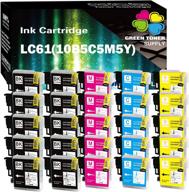 🖨️ top-quality gts compatible lc61 inkjet cartridge 25-pack for brother all-in-one printers: dcp-165c, dcp-385c, dcp-585cw, mfc-6490cw, mfc-790cw logo