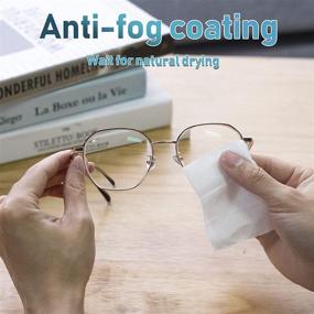 img 2 attached to 🌬️ Crystal Clear Vision: 60 Count Anti Fog Wipes for Glasses, Cameras, Face Shields, Ski Masks, and Swim Goggles - Pre-moistened, Individually Wrapped, with Microfiber Cloth