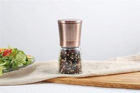 img 1 attached to Copper Pepper Grinder or Salt Shaker for Professional Chefs – Premium Spice Mill with Brushed Stainless Steel, Special Mark, Ceramic Blades, and Adjustable Coarseness