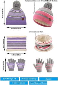 img 3 attached to 🧤 Stay Warm in Style: Boys' Winter Knitted Purple Beanie Gloves - Perfect Cold Weather Accessories