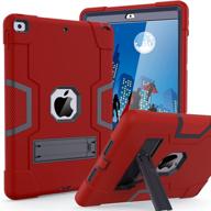 🔴 cantis slim heavy duty shockproof protective case for ipad 10.2 inch - red (9th/8th/7th gen) logo