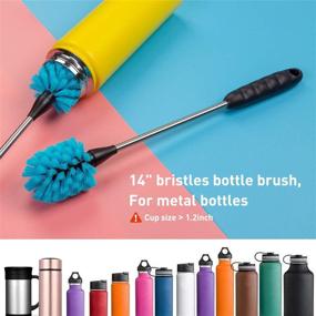 img 3 attached to Holikme 5 Pack Bottle Brush Cleaning Set: Efficiently Clean Narrow Neck Beer Bottles, Wine Decanter, Cups, Pipes, Hydro Flask Tumbler, Sinks, Cup Covers - White Long-Handle Brush Cleaner