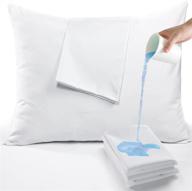 premium waterproof pillow protectors - extra soft & non-noisy 4 pack, standard size (20x26 inches), smooth zipper encasement covers - quiet cases set, 100% liquid protection, white, 100gsm super soft logo