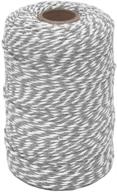 🎨 tenn well grey and white twine: 656ft striped cotton bakers twine for baking, crafting, packing & more logo