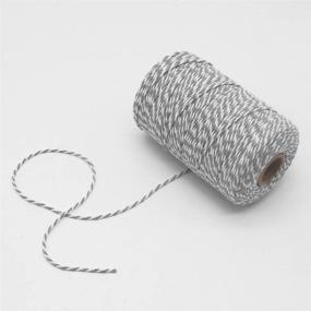 img 3 attached to 🎨 Tenn Well Grey and White Twine: 656ft Striped Cotton Bakers Twine for Baking, Crafting, Packing & More