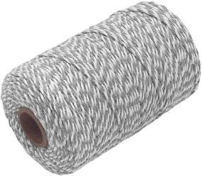 img 1 attached to 🎨 Tenn Well Grey and White Twine: 656ft Striped Cotton Bakers Twine for Baking, Crafting, Packing & More