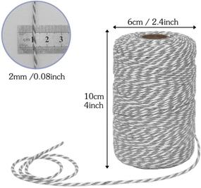 img 2 attached to 🎨 Tenn Well Grey and White Twine: 656ft Striped Cotton Bakers Twine for Baking, Crafting, Packing & More