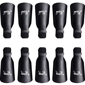 img 1 attached to eBoot 10-Piece Acrylic Nail Art Soak Off 💅 Clip Cap: Efficient UV Gel Polish Remover Wrap Tool (Black)