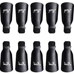 img 4 attached to eBoot 10-Piece Acrylic Nail Art Soak Off 💅 Clip Cap: Efficient UV Gel Polish Remover Wrap Tool (Black)