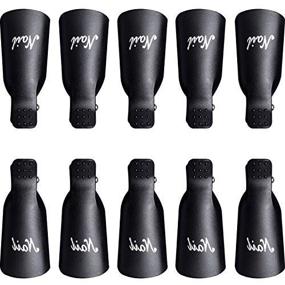 img 2 attached to eBoot 10-Piece Acrylic Nail Art Soak Off 💅 Clip Cap: Efficient UV Gel Polish Remover Wrap Tool (Black)