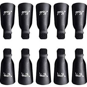 img 3 attached to eBoot 10-Piece Acrylic Nail Art Soak Off 💅 Clip Cap: Efficient UV Gel Polish Remover Wrap Tool (Black)