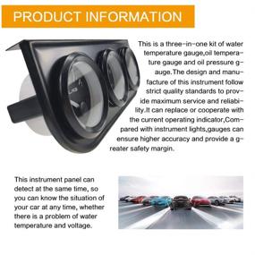 img 2 attached to 🔧 IZTOR 52mm 3-in-1 Triple Gauge Kit: Water Temp, Oil Temp, and Oil Press for Cars/Trucks/Tractors/Marine Engines