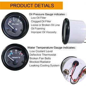 img 3 attached to 🔧 IZTOR 52mm 3-in-1 Triple Gauge Kit: Water Temp, Oil Temp, and Oil Press for Cars/Trucks/Tractors/Marine Engines