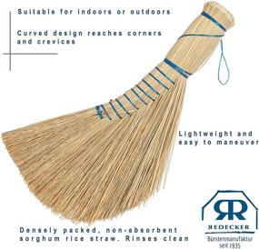 img 1 attached to 🧹 Redecker Whisk Brush Set - Dutch-Style, 12-1/2 inches - Sturdy Hand Brush for Indoor and Outdoor Use - Efficiently Cleans Floor and Car Mats with Stiff Bristle Design