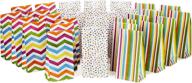 🎉 hallmark spring pastel party favor and treat bags, assorted designs (30 ct., 10 each of chevron, dots, stripes) - perfect for baby showers, birthdays, easter, mother's day, care packages, may day logo