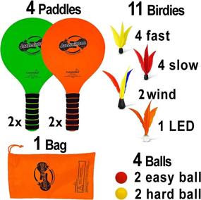 img 2 attached to 🏸 Funsparks Jazzminton Paddle Game: Double Set for Hours of Fun - 4 Paddles, 11 Birdies, 4 Balls - Must-Have Racquet Game for Indoor and Outdoor Play