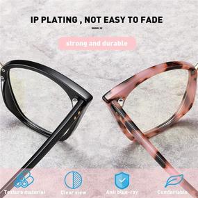 img 2 attached to 👓 AIMISUV Blue Light Blocking Cateye Frame Glasses for Women - Fashionable Computer Eyewear to Reduce Eyestrain and Fatigue - 2 Pack