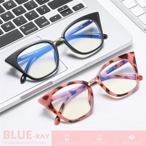 img 3 attached to 👓 AIMISUV Blue Light Blocking Cateye Frame Glasses for Women - Fashionable Computer Eyewear to Reduce Eyestrain and Fatigue - 2 Pack