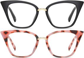 img 4 attached to 👓 AIMISUV Blue Light Blocking Cateye Frame Glasses for Women - Fashionable Computer Eyewear to Reduce Eyestrain and Fatigue - 2 Pack