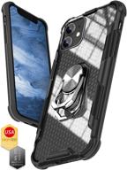 📱 ztasemi iphone 11 case with fingerprint & kickstand - anti-scratch, microfiber liner, 5x military armor-level shockproof - three stand ways - protective slim hard phone cover case with metal kickstand (black) logo