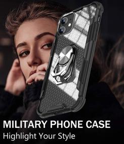 img 3 attached to 📱 ZTASEMI iPhone 11 Case with Fingerprint & Kickstand - Anti-Scratch, Microfiber Liner, 5X Military Armor-Level Shockproof - Three Stand Ways - Protective Slim Hard Phone Cover Case with Metal Kickstand (Black)