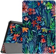 🌴 fintie slim case for samsung galaxy tab e 9.6 - lightweight protective stand cover for tab e wi-fi/tab e nook/tab e verizon 9.6-inch tablet (sm-t560/t561/t565/t567v), jungle night logo