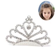 💎 sparkling crystal rhinestone princess tiara comb for flower girls hair accessories logo