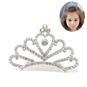 img 4 attached to 💎 Sparkling Crystal Rhinestone Princess Tiara Comb for Flower Girls Hair Accessories