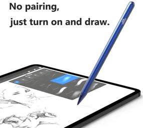 img 2 attached to 🖊️ Rechargeable Stylus Pen for iPad and iPhone - Navy Blue. 1.4mm Fine Tip for Drawing and Writing.