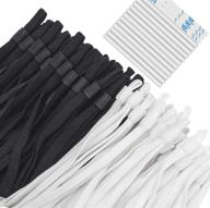 🎭 adjustable buckle ear loops for masks: 100pcs stretchy mask earloop lanyard rope with 50pcs nose bridge, black & white - diy mask making supplies logo