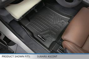 img 3 attached to 🏞️ MAXLINER All Weather Custom Fit 1st Row Black Floor Mat Liner Set for 2019-2021 Subaru Ascent