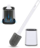 moregosu toilet brush and holder set: efficient silicone brush for sparkling clean toilets (white) logo