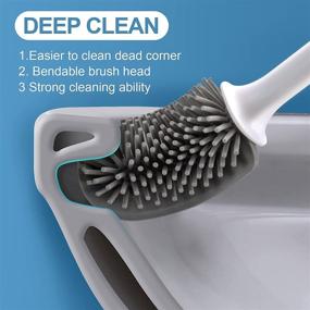 img 1 attached to Moregosu Toilet Brush and Holder Set: Efficient Silicone Brush for Sparkling Clean Toilets (White)