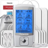 💪 tenker ems tens unit muscle stimulator for pain relief/management & muscle strength – dual channel electronic pulse massager with 24 modes, rechargeable tens machine and 8 electrode pads logo