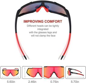 img 1 attached to Polarized Sunglasses Glasses Interchangeable Baseball Sports & Fitness